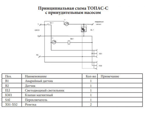 Монтажная схема Топас-С 4 Пр